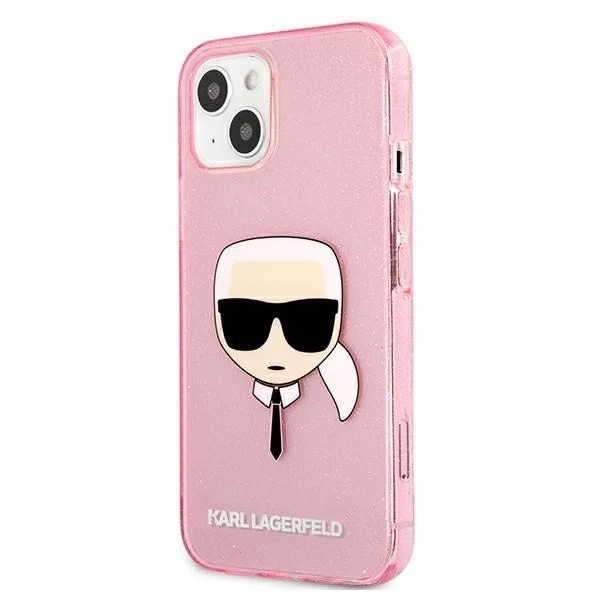 Karl Lagerfeld KLHCP13SKHTUGLP iPhone 13 mini 5,4" różowy/рожевий твердий чохол Glitter Karl`s Head